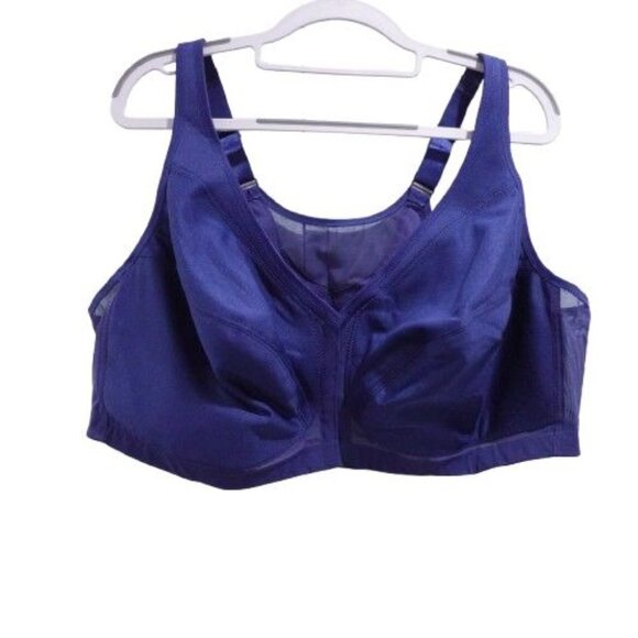 NWOT Glamorise Full Figure MagicLift Front Close Posture Back Size 52D Blue - Picture 1 of 4